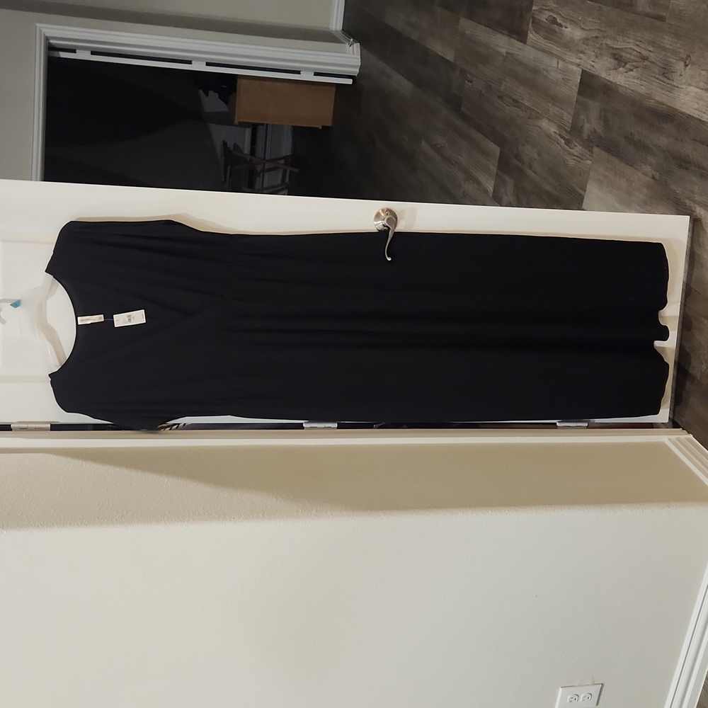 Swim coverup, 26/28, black, cotton/spandex blend, Lane Bryant